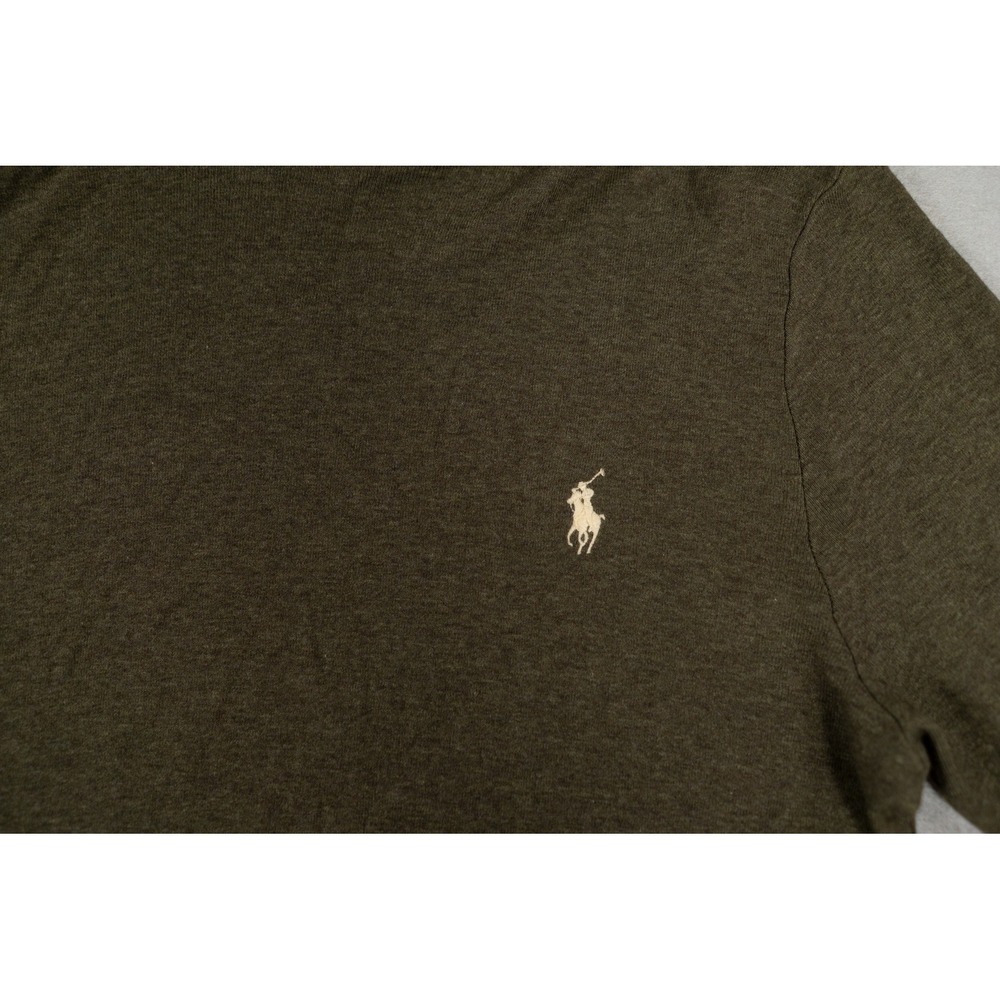 Polo Ralph Lauren Womens Turtleneck Top Olive Green Size XL Cotton Lyocell Pony image 2